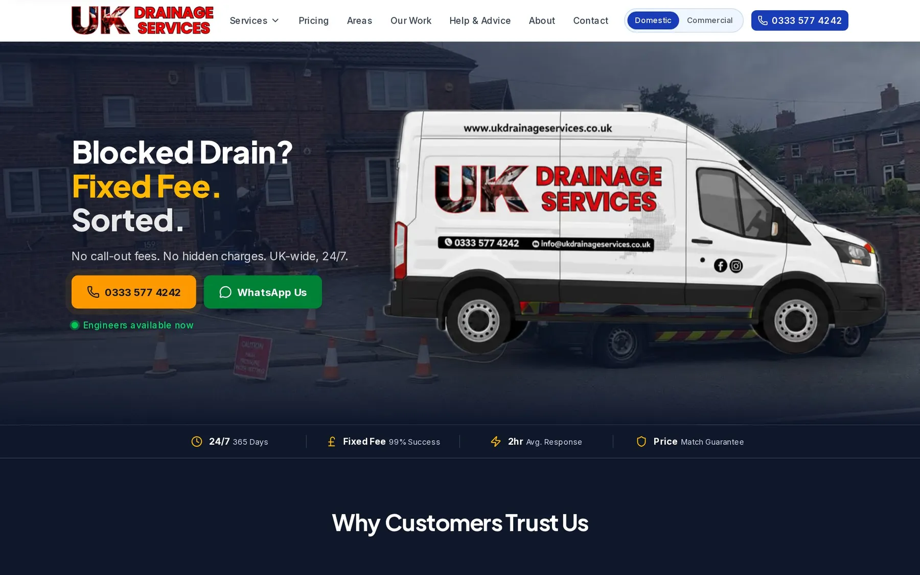 UK Drainage Services homepage