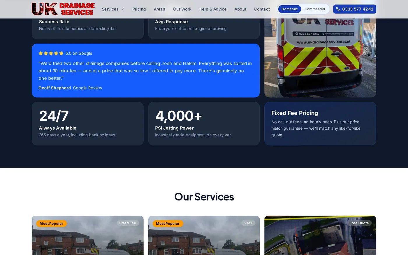 Services section